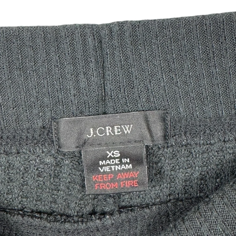 J.Crew Black Henley Waffle-Knit Pajama Pants, Size XS